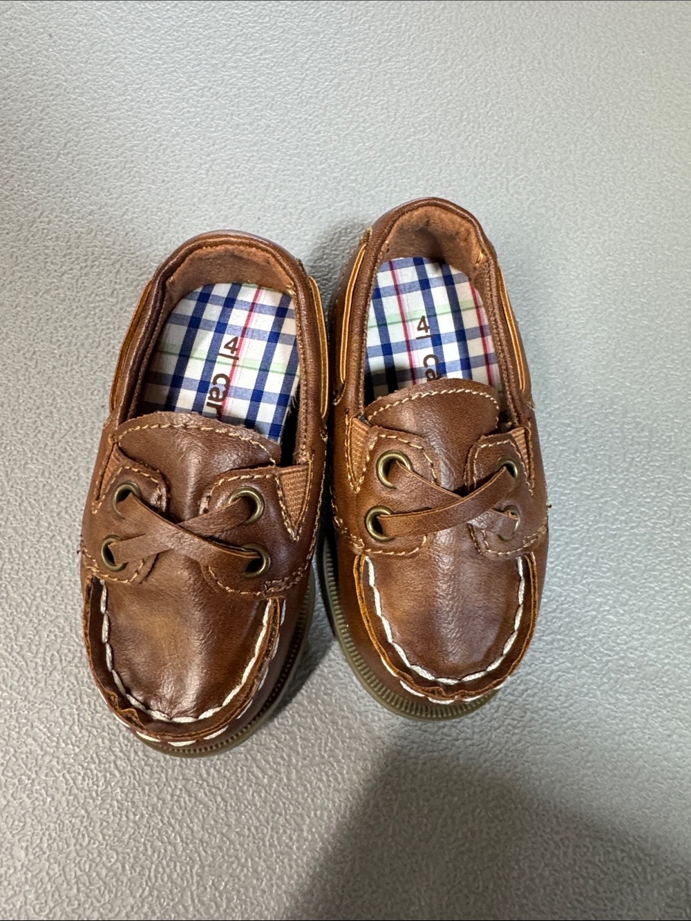 Carter's Brown Faux-Leather Boat Loafers for Kids